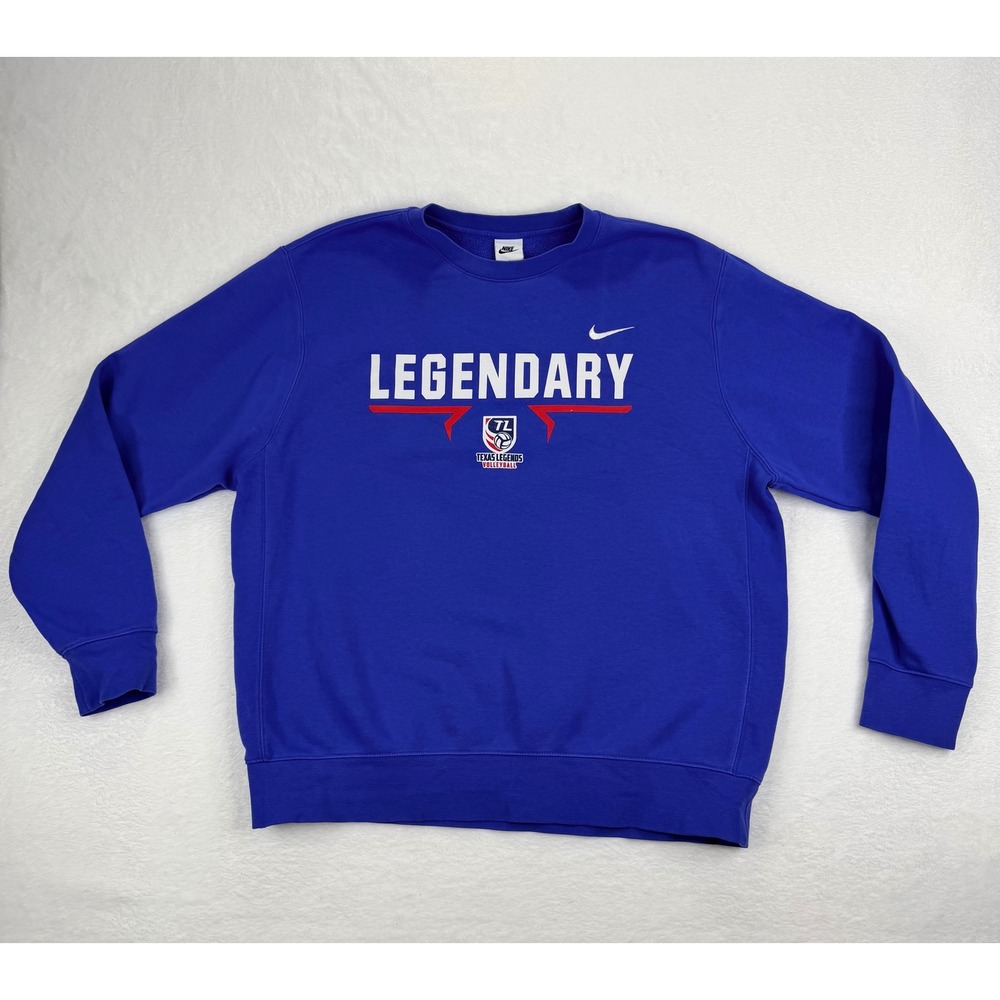 Nike Womens Texas Legends Volleyball Crewneck Sweatshirt Blue Large LEGENDARY